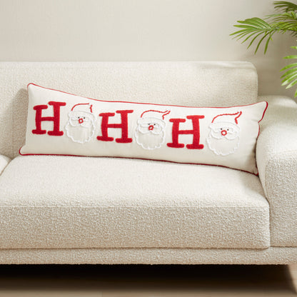 Ho Ho Ho Santa Embroidered Lumbar Accent Pillow - View 2