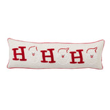 Ho Ho Ho Santa Embroidered Lumbar Accent Pillow