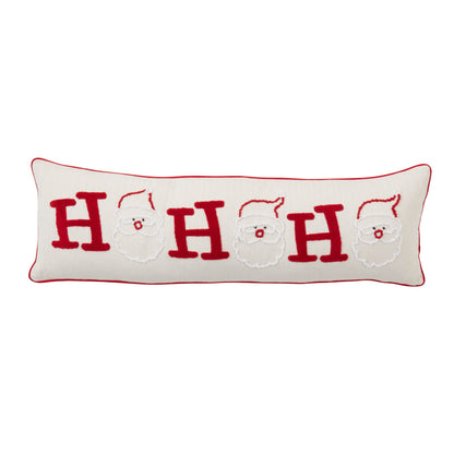 Ho Ho Ho Santa Embroidered Lumbar Accent Pillow - View 1