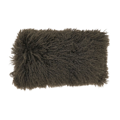 Curly Wool Accent Pillow with Polyester Fill