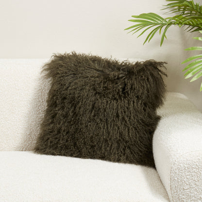 Curly Wool Accent Pillow with Polyester Fill - View 2