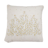 Embroidered Christmas Tree Linen-Blend Down-Filled Pillow