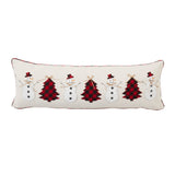 Snowman and Christmas Tree Filled Lumbar Pillow