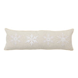 Embroidered Snowflake Filled Lumbar Pillow