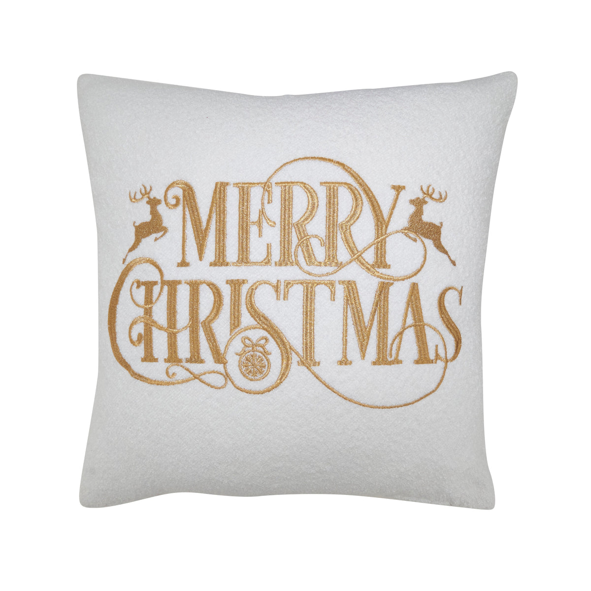 Merry Christmas Embroidered Down-Filled Accent Pillow - View 1