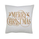 Merry Christmas Embroidered Down-Filled Accent Pillow