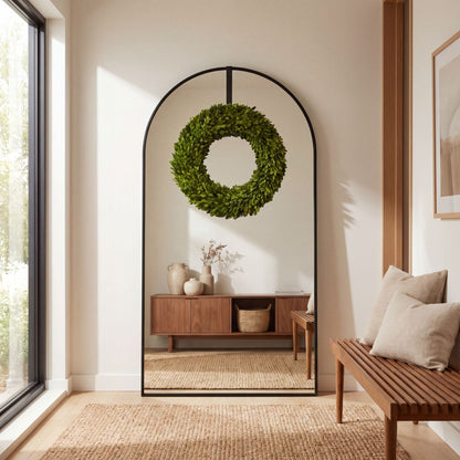 24-Inch Preserved Boxwood Indoor Decorative Wreath - View 3