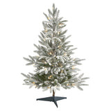 3-Foot Snow-Flocked Spruce Christmas Tree with 50 Clear LED Lights - View 1
