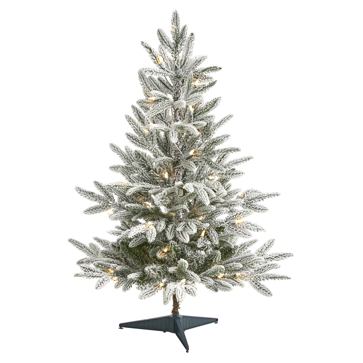 3-Foot Snow-Flocked Spruce Christmas Tree with 50 Clear LED Lights - View 1