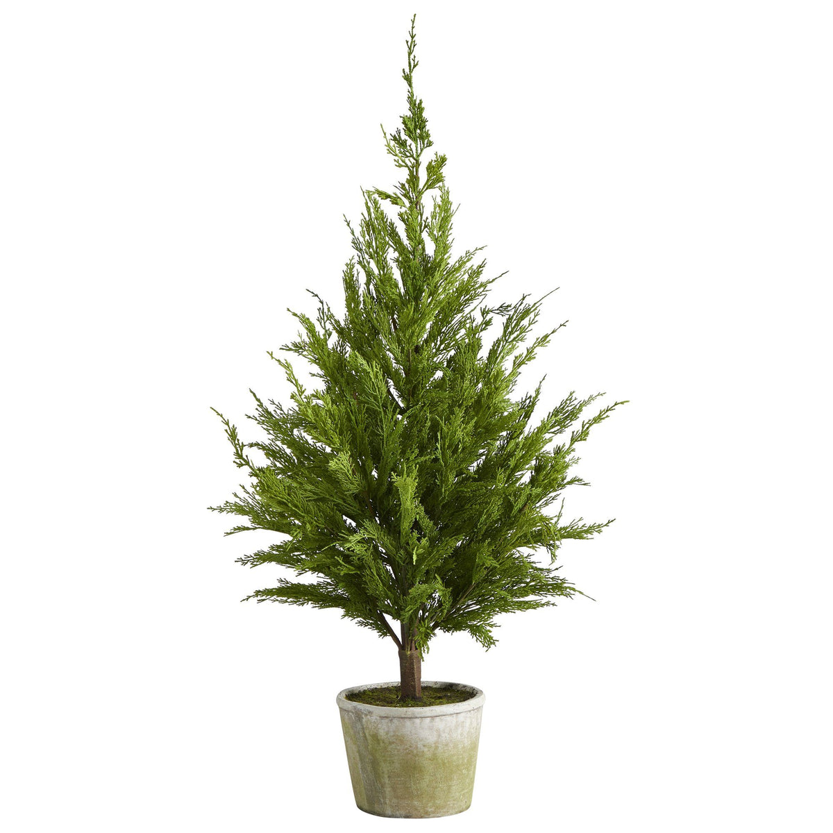 3.5-Foot Cedar-Style Artificial Christmas Tree in Planter - View 1
