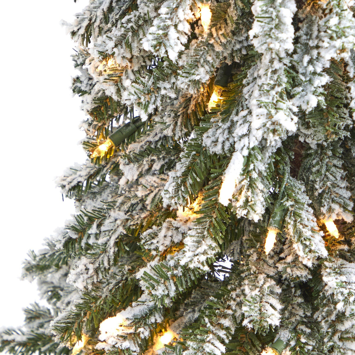 4-Foot Snow-Flocked Alpine Christmas Tree with 100 Clear LED Lights - View 6