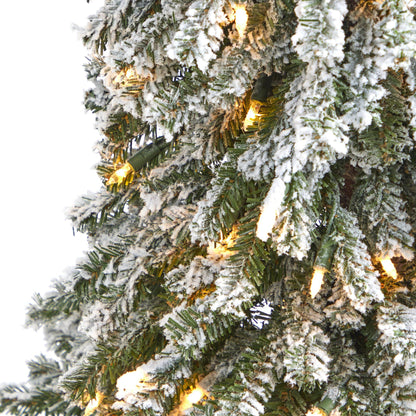 4-Foot Snow-Flocked Alpine Christmas Tree with 100 Clear LED Lights - View 6
