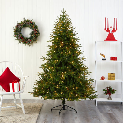 6-Foot Natural-Style Fir Christmas Tree with 350 Clear LED Lights - View 7