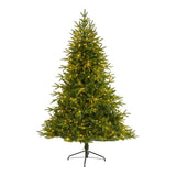 6-Foot Natural-Style Fir Christmas Tree with 350 Clear LED Lights - View 1
