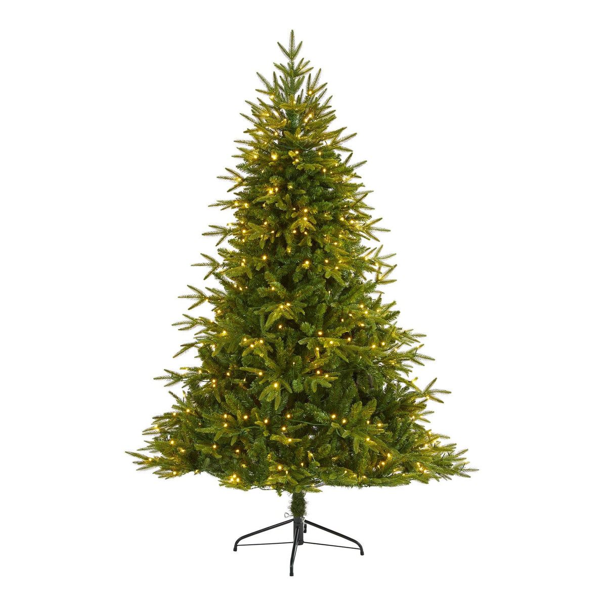 6-Foot Natural-Style Fir Christmas Tree with 350 Clear LED Lights - View 1