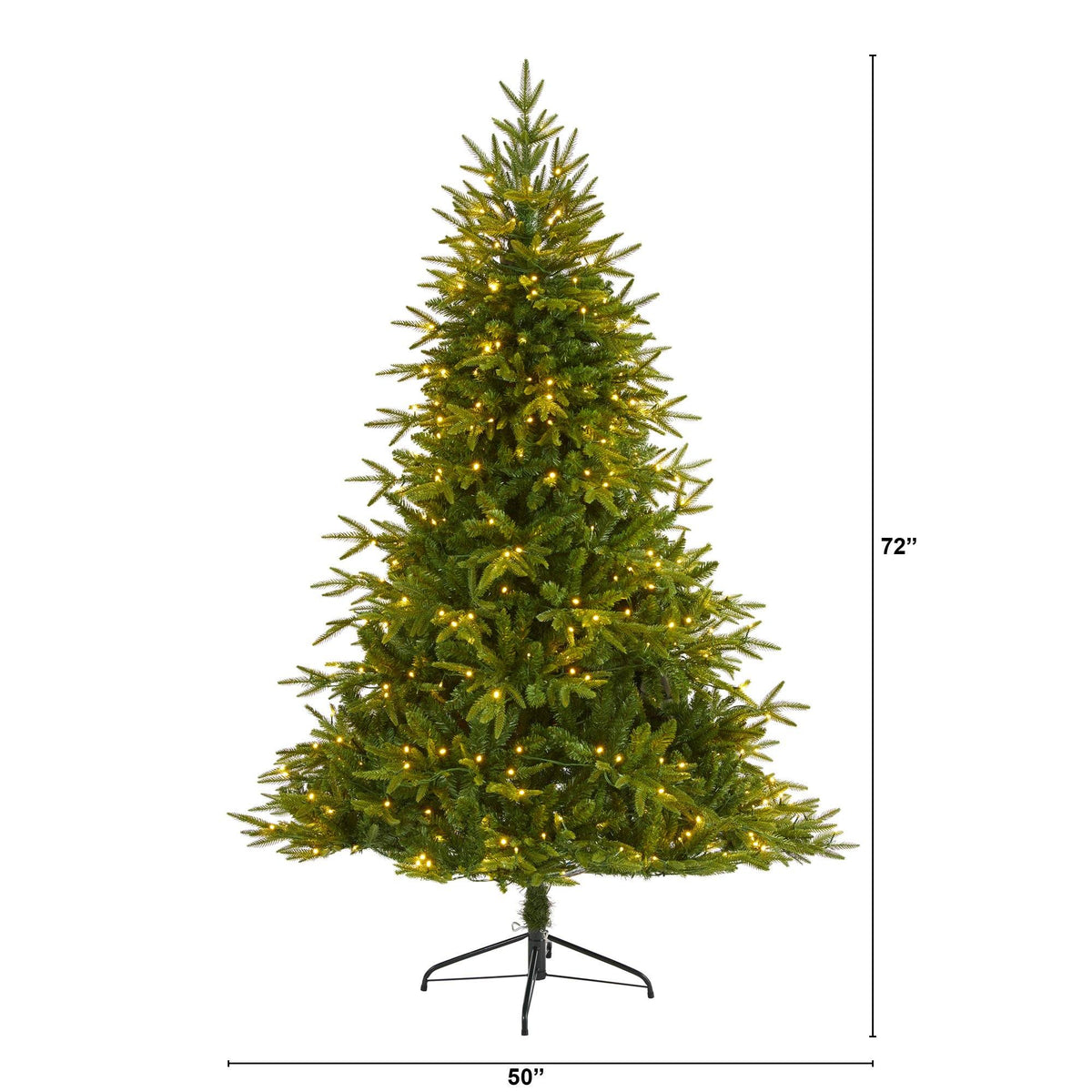 6-Foot Natural-Style Fir Christmas Tree with 350 Clear LED Lights - View 2