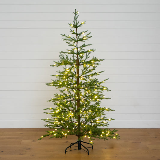 6-Foot Airy Fir Artificial Christmas Tree with 230 Color-Changing Lights - View 1