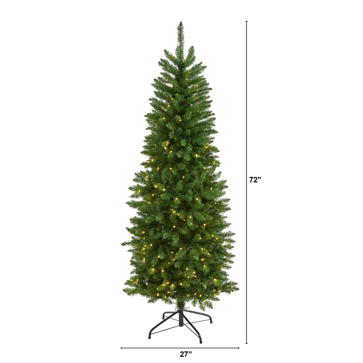 6-Foot Slim Pine Christmas Tree with 250 Clear LED Lights - View 2