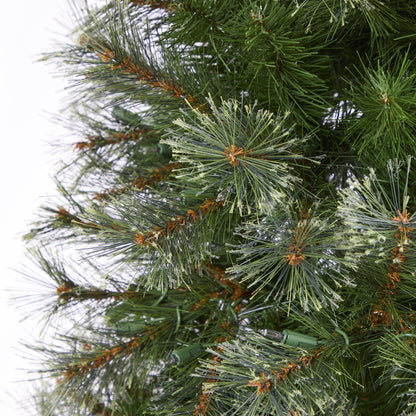 6.5-Foot Slim Evergreen Christmas Tree with 350 Warm White Lights - View 5