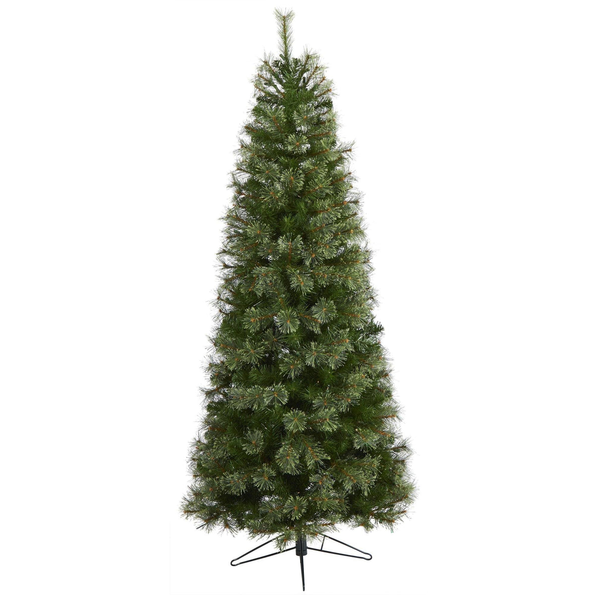 6.5-Foot Slim Evergreen Christmas Tree with 350 Warm White Lights - View 3