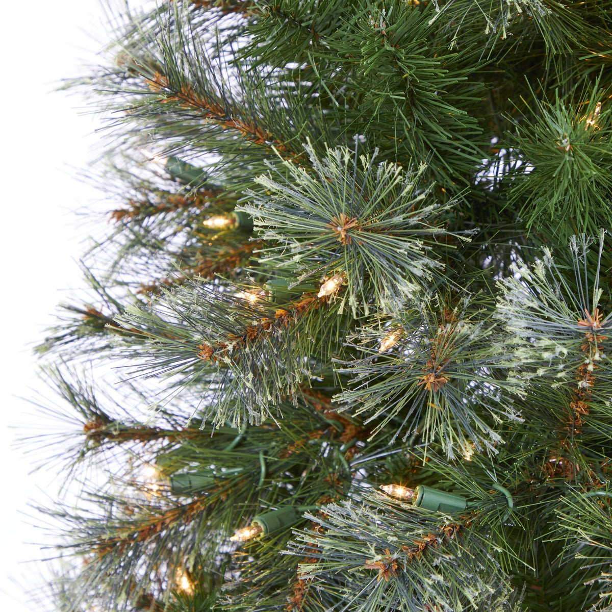6.5-Foot Slim Evergreen Christmas Tree with 350 Warm White Lights - View 4