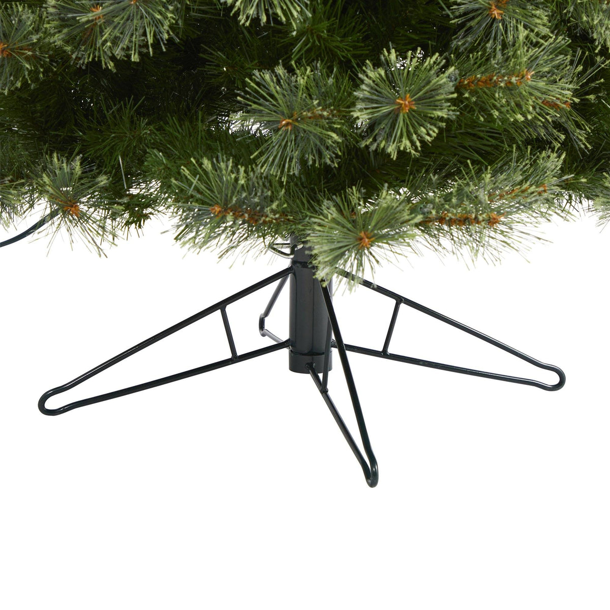 6.5-Foot Slim Evergreen Christmas Tree with 350 Warm White Lights - View 6