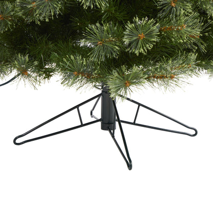 6.5-Foot Slim Evergreen Christmas Tree with 350 Warm White Lights - View 6