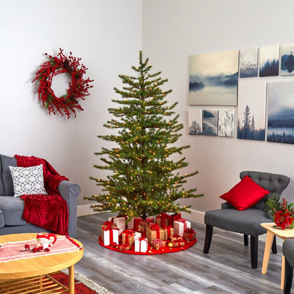 7-Foot Full Pine Christmas Tree with 450 Clear Lights - View 5