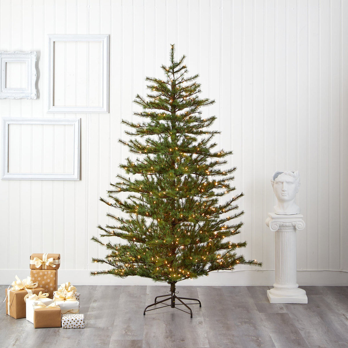 7-Foot Full Pine Christmas Tree with 450 Clear Lights - View 7