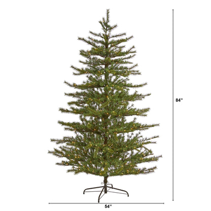 7-Foot Full Pine Christmas Tree with 450 Clear Lights - View 2