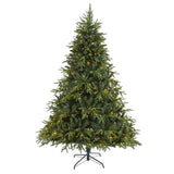 7.5-Foot Natural-Style Fir Christmas Tree with 600 Clear LED Lights - View 1