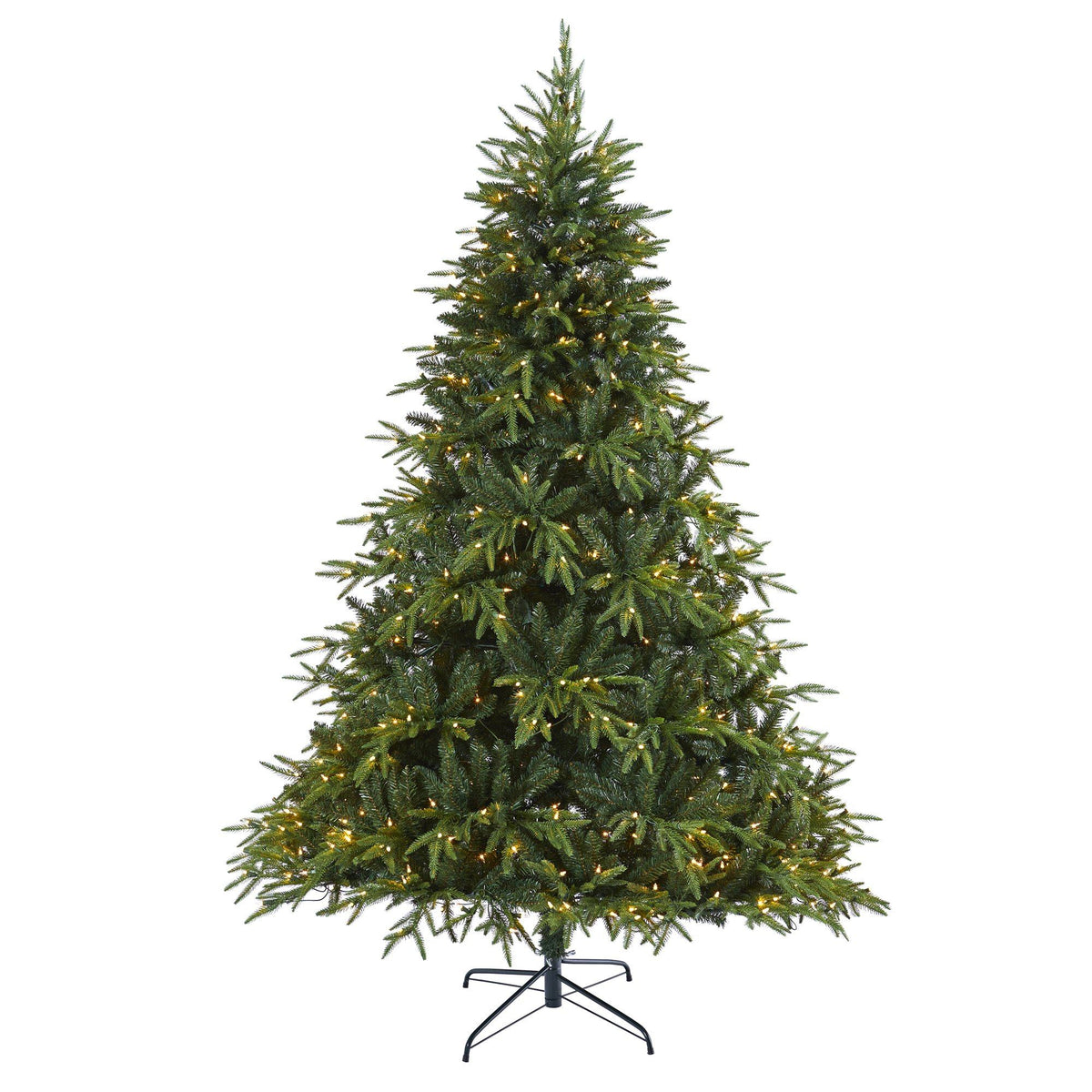 7.5-Foot Natural-Style Fir Christmas Tree with 600 Clear LED Lights - View 1