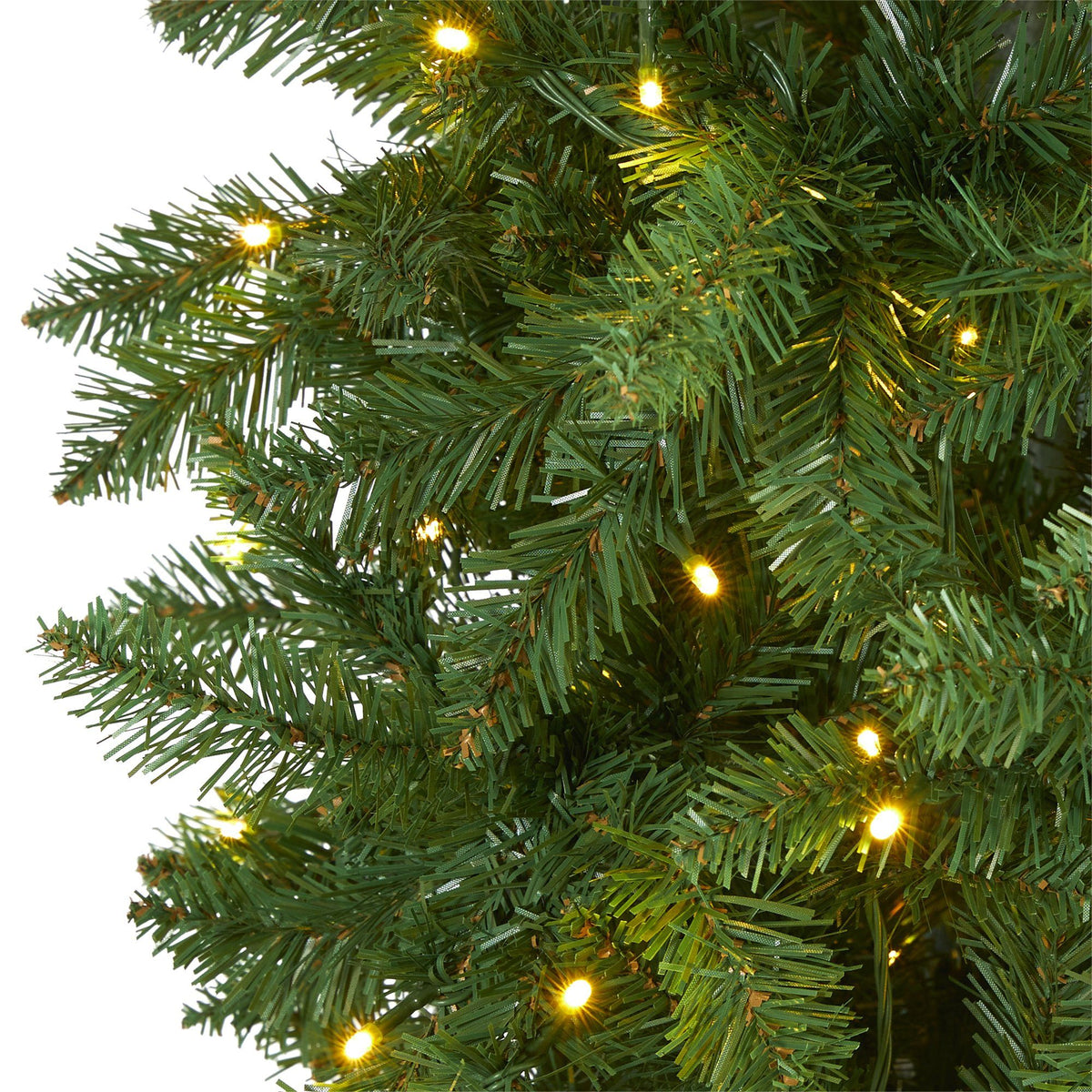 8-Foot Slim Pine Artificial Christmas Tree with 400 Clear LED Lights - View 3